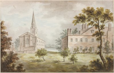 Chiesa e casa nel paesaggio da William Beilby