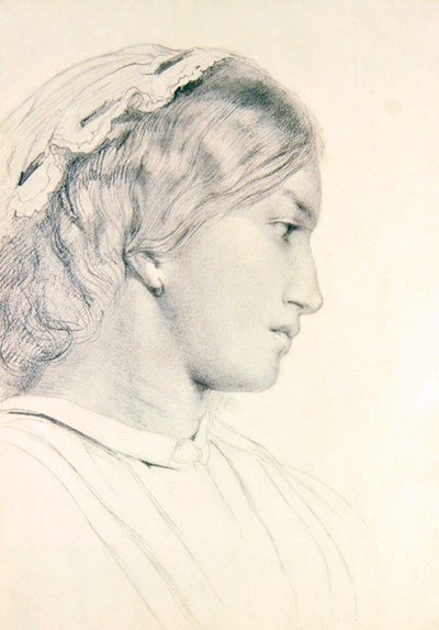 Studio della testa di una ragazza da William Bell Scott