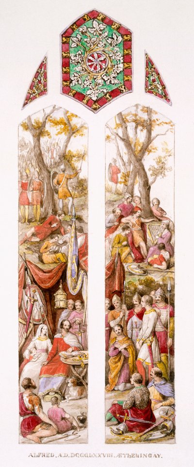Re Alfredo ad Athelney, Somerset, con i suoi seguaci, c.1880 da William Bell and Boyd, Alice Scott