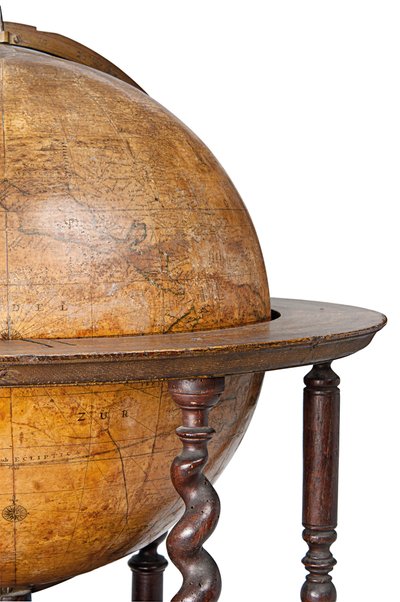 Globo terrestre inglese antico, c.1673 da William Berry