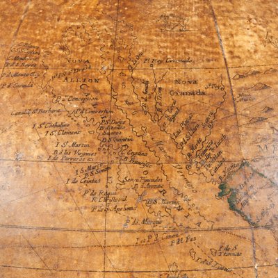 Globo terrestre inglese antico, c.1673 da William Berry