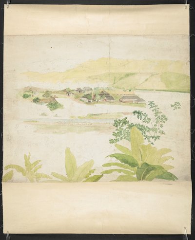 Disegno ad acquerello della tenuta Lucky Valley, Clarendon, Giamaica da William Berryman