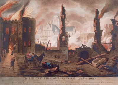 Ludgate, Grande Incendio di Londra, Londra, 1792 da William Birch