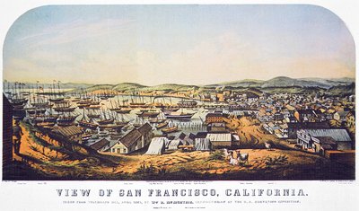 Veduta di San Francisco, California, da Telegraph Hill, aprile 1850 da William Birch McMurtrie