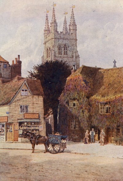 Chiesa e Woolpack Hotel, Tenterden da William Biscombe Gardner