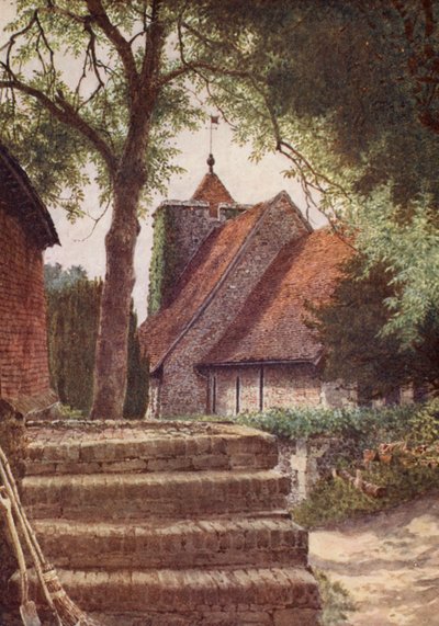 Chiesa di San Martino, Canterbury (litografia a colori) da William Biscombe Gardner
