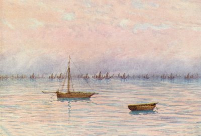 La Flotta di Ostriche di Whitstable che draga al largo di Herne Bay da William Biscombe Gardner