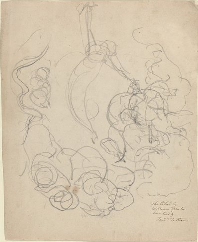 Una figura che ascende in una gloria di nuvole (?) da William Blake