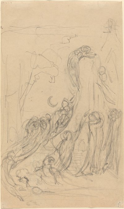 Scena di resurrezione (I giochi dei fantasmi) (recto) da William Blake