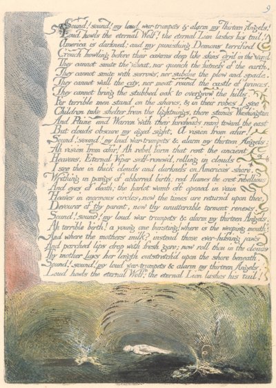 America. Una Profezia, Tavola 11, Suona! Suona! Le mie forti trombe di guerra.... da William Blake