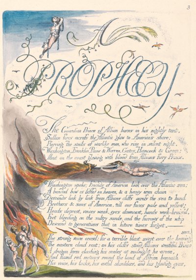 America. Una Profezia, Tavola 5, Una Profezia - Il Principe Guardiano di Albion.... da William Blake