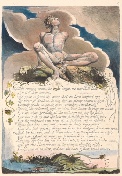 America. Una Profezia, Tavola 8, Il Mattino Arriva... da William Blake
