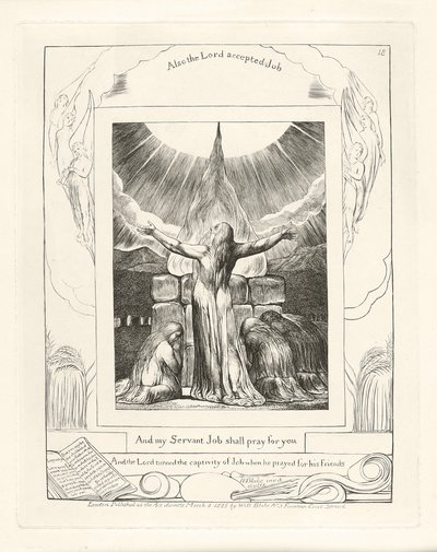 E il mio servo Giobbe pregherà per voi, 1825 da William Blake