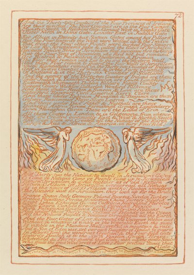 "Und die zweiunddreißig Grafschaften der vier Provinzen Irlands..." (Tafel 72) da William Blake