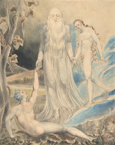 Angelo della Presenza Divina che porta Eva ad Adamo La Creazione di Eva da William Blake