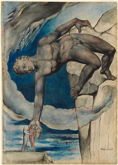 Anteo che depone Dante e Virgilio nell