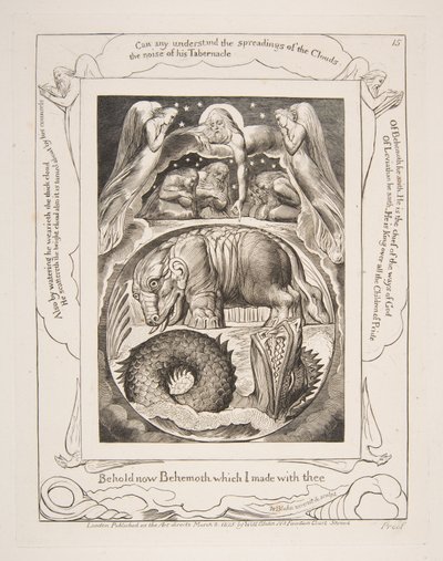 Behemoth e Leviathan, dalle Illustrazioni del Libro di Giobbe, 1825-26 da William Blake