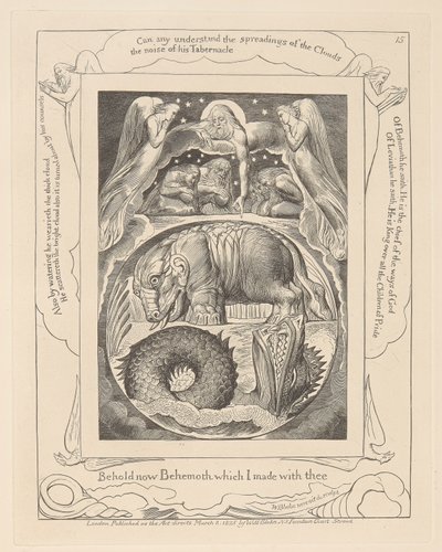 Libro di Giobbe, Tavola 15, Behemoth e Leviathan da William Blake