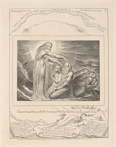 Libro di Giobbe, Tavola 17, La Visione di Cristo da William Blake