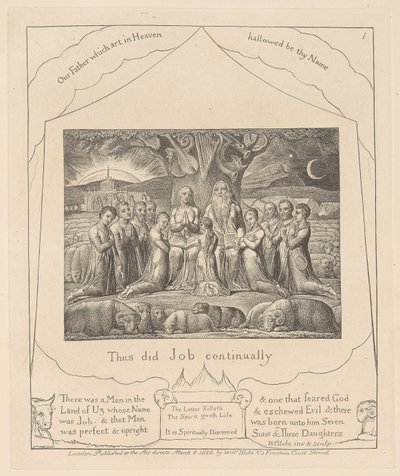 Libro di Giobbe, Tavola 1, Giobbe e la Sua Famiglia da William Blake