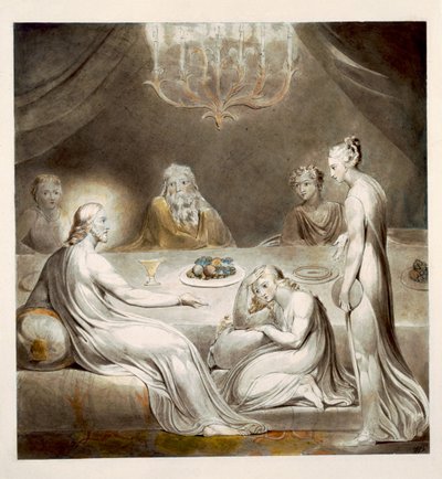Cristo in casa di Maria e Marta da William Blake