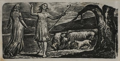 Colinet parte con dolore: Tronco spezzato a destra, da Le pastorali di Virgilio da William Blake
