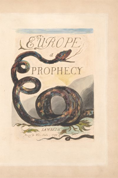 Europa. Una Profezia, Tavola 2, Pagina del Titolo da William Blake