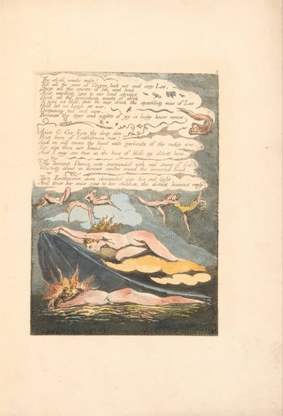 Europa. Una Profezia, Tavola 6, I venti acuti svegliano . . . .  (Bentley 7) da William Blake