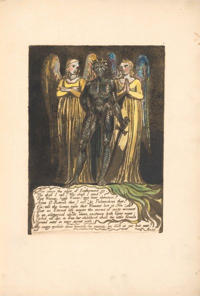 Europa. Una Profezia, Tavola 7, Ora viene la notte... (Bentley 8) da William Blake