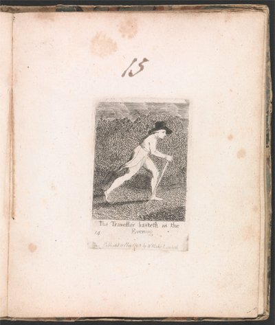 Per Bambini. Le Porte del Paradiso, Tavola 16, Il Viaggiatore si Affretta nella Sera da William Blake