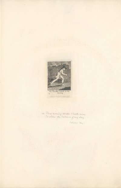 Per i Sessi - Le Porte del Paradiso, Tavola 16, Il Viaggiatore si Affretta nella Sera da William Blake