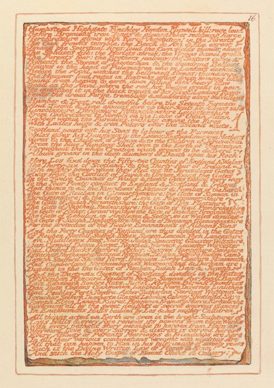 "Hampstead Highgate Finchley Hendon Muswell Hill..." (Platte 16) da William Blake