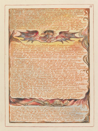 «Nella bellezza le Figlie di Albione si dividono...» (Tavola 58) da William Blake