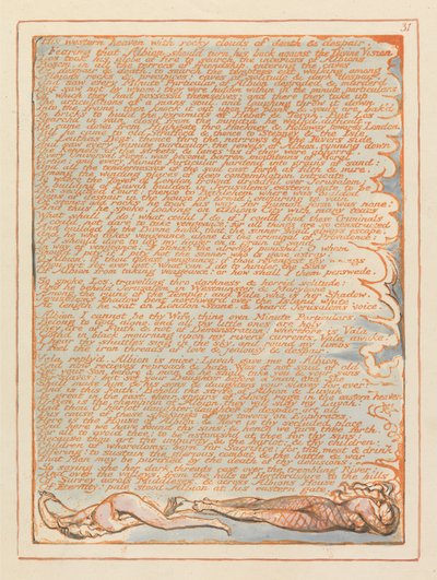 Gerusalemme, Tavola 31, Il suo cielo occidentale.... da William Blake