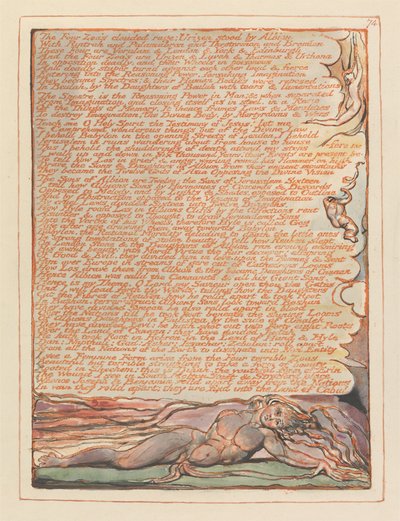 Gerusalemme, Tavola 74, La rabbia nuvolosa dei Quattro Zoa... da William Blake