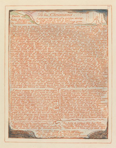 Gerusalemme, Tavola 77, Ai Cristiani.... da William Blake