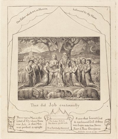 Giobbe e la Sua Famiglia da William Blake
