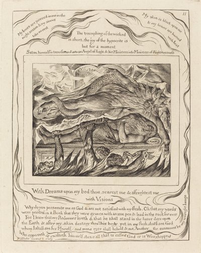 I Sogni Malvagi di Giobbe da William Blake