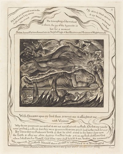 I sogni malvagi di Giobbe da William Blake