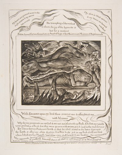 I sogni malvagi di Giobbe, dalle Illustrazioni del Libro di Giobbe da William Blake
