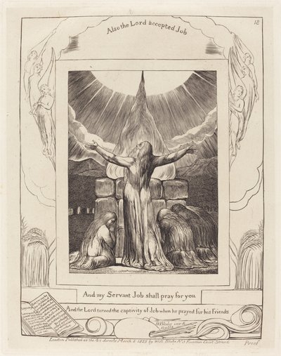 Il sacrificio di Giobbe da William Blake