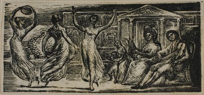 Menalca osserva le donne danzare, da Le Bucoliche di Virgilio da William Blake
