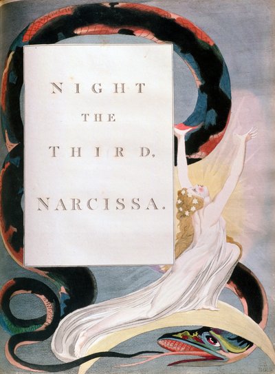 Notte la Terza Narcissa, frontespizio da Le Notti dei Pensieri Notturni di Edward Young, c1797 da William Blake