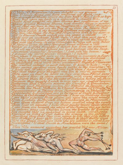 O Vala! O Jerusalem! erfreut ihr euch an meinen Klagen... (Platte 21) da William Blake