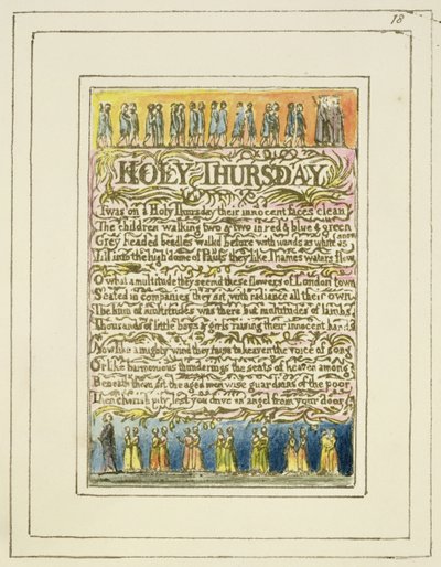 Giovedì Santo: tavola 18 da Songs of Innocence and of Experience (copia R) c.1802-08 da William Blake