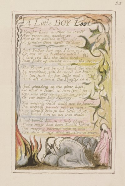 Un piccolo ragazzo perduto: tavola 53 da Songs of Innocence and of Experience (copia R) c.1802-08 da William Blake