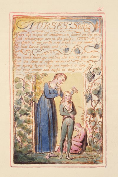 Canzone delle infermiere: tavola 38 da Songs of Innocence and of Experience (copia AA) c.1815-26 da William Blake