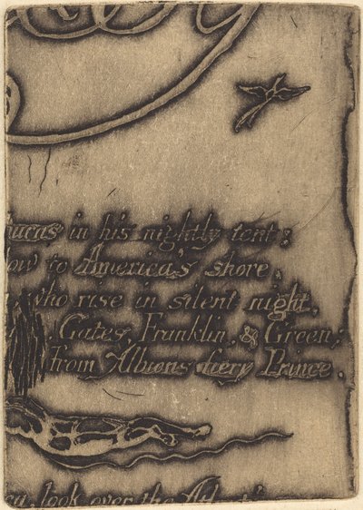 Restrike da frammento di lastra cancellata per "A Prophecy" da William Blake