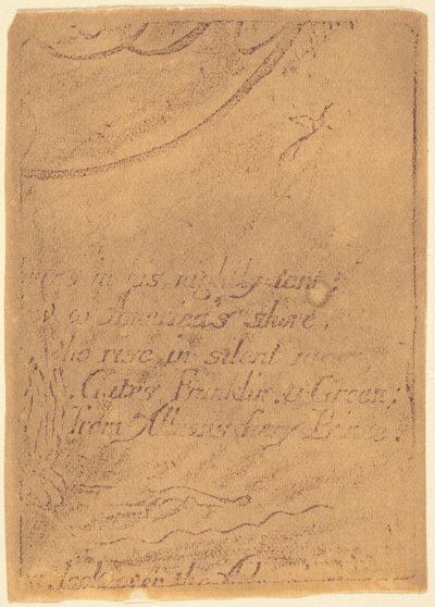 Neudruck von Fragment einer stornierten Platte für "Eine Prophezeiung" da William Blake