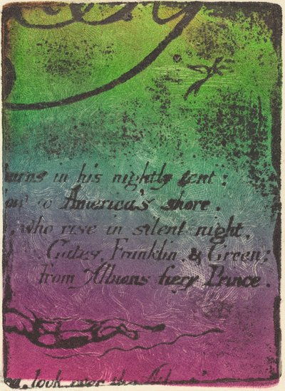 Ristampa da frammento di lastra cancellata per A Prophecy da William Blake